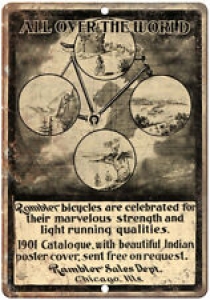 Rambler Bicycle Vintage Art Ad 10″ x 7″ Reproduction Metal Sign B411 Review