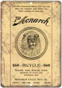 The Monarch Bicycle Vintage Art Ad 10″ x 7″ Reproduction Metal Sign B394 Review
