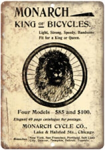 Monarch Cycle Co. Bicycle Vintage Art Ad 10″ x 7″ Reproduction Metal Sign B404 Review