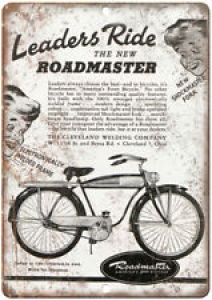Roadmaster Cleveland Welding Co Bicycle 12″ x 9″ Retro Look Metal Sign B233 Review