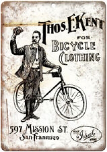 Thos Ekent Bicycle Clothing San Francisco 12″ x 9″ Retro Look Metal Sign B282 Review