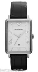 EMPORIO ARMANI BLACK CROC LEATHER+SILVER TONE+WHITE ROMAN NUMBER WATCH AR9105 Review