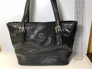 Women’s Giani Bernini Croc Embossed Black  Handbag Purse Review