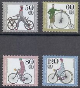 Germany 1985 MNH Mi 1242-1245 Sc B630-B633 Antique Bicycles ** Review