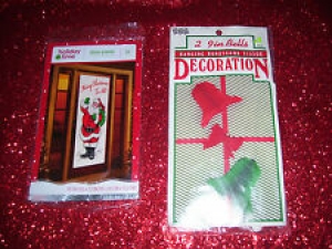 2 New Christmas Decorations 1 Holiday Door Panel 1 Package 9 inch Bells Eureka Review
