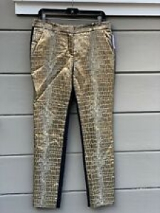 NWT DVF Mary Metallic Pants in Gold Croc Print – Size 10 – SOLD OUT! Review