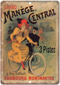 Manege Central Vintage Bicycle Ad 12″ x 9″ Retro Look Metal Sign B244 Review