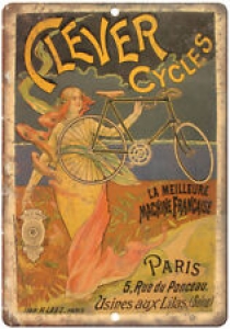 Clever Cycles Paris Vintage Bicycle Ad 10″ x 7″ Reproduction Metal Sign B240 Review