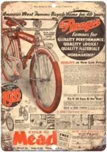 1936 Mead bicycle vintage advertising 12″ x 9″ Retro Look metal sign B60 Review