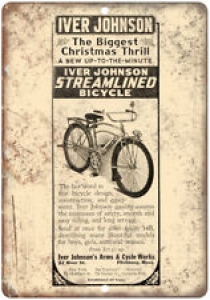 Iver Johnson Streamlined Bicycle Vintage Ad 10″ x 7″ Reproduction Metal Sign B27 Review