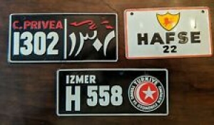 3 International Bicycle License Plates: EGYPT 1302- ITALY HAFSE 22- TURKEY H 558 Review