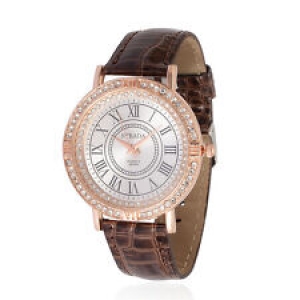 FAUX BROWN CROC WATCH #ladieswatches #watches #watch #brownwatches #crystals Review