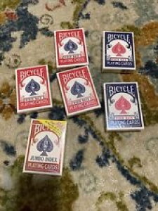 Vintg 6 Decks BICYCLE 808 BLUE Red RIDER BACK 1 JUMBO INDEX PLAYING CARDS SEALED Review