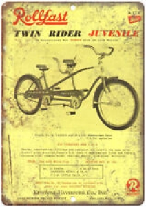 Rollfast Twin Rider Bicycle Ad 12″ x 9″ Retro Look Metal Sign B224 Review