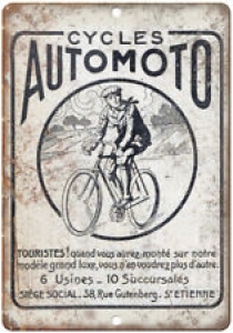 Cycles Automoto Vintage Bicycle Ad 10″ x 7″ Reproduction Metal Sign B254 Review