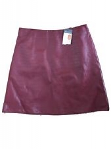 Primark Burgundy Faux Leather Croc Mini Skirt 8 Review