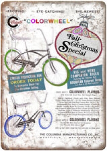 Columbia Bicycle Colorwheel Banana Seat 12″ x 9″ Retro Look Metal Sign B273 Review
