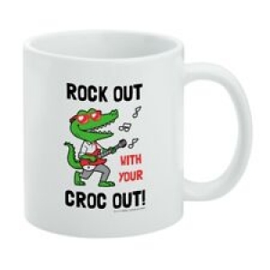 Rock Out with Your Croc Out Crocodile Roll Funny Humor White Mug Review