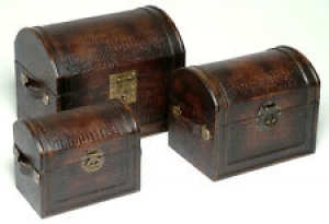 Set of 3 Faux Croc Leather Storage Trunks / Cases Review