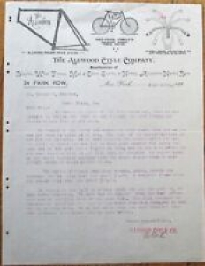 Bicycle 1896 Letterhead: Allwood Cycle Co.- Wood Frames/Handle Bars/Chain Guards Review