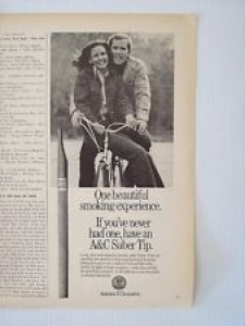 1975 Magazine Advertisement Page A&C Saber Tip Cigars Cigar Bicycle Sign Ad Review