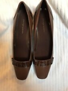 Easy Spirit Brown Shoes Leather and Croc Skin Size 7.5 Slip on 2.5″ Heel New Review