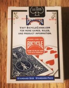 (1) Bicycle Standard Playing Cards Deck Standard Size & Face COLOR BLUE  NEW Review