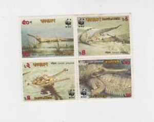bangladesh 1990 343a,set,block of four,croc..MNH     r883 Review