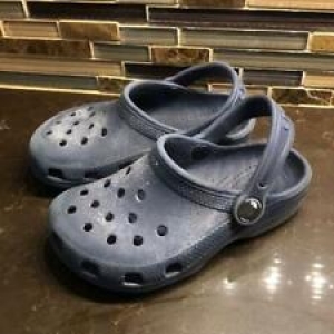 Toddlers navy blue crocs rubber sandals Review
