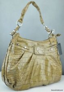 NWT Handbag GUESS Retro Croc Ladies Camel New Authentic USA Review