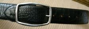 Lauren Ralph Lauren Black Italian Leather Croc Embossed Belt Size L  NWT Review