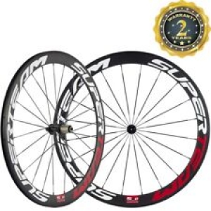 SUPERTEAM 700C Carbon Wheelset 50mm Depth Front/Rear Bicycle 3k Weave Wheels Review