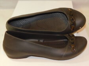 Crocs Gianna W7 Women’s 7 Dk Brown Ballet Flat Shoes Chain detail  Review