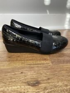ROS HOMMERSON Erica Womens Wedges Black Croc Print Patent Leather Loafers Sz 6.5 Review