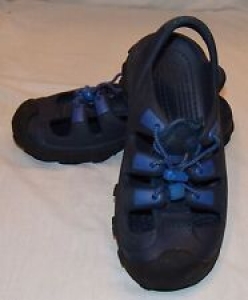 Crocs Blue Closed toe Shoes Juniors 3 Womens 4 Water Beach Lace Up Review