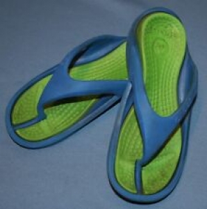 Crocs Athens Flip Flps Sandals Kids Childrens 12 13 Youth Blue Green Review