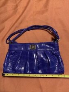 Anne Klein Blue Faux Croc Clutch Bag Flat A Box Review