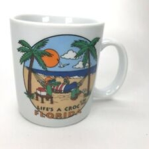 Vintage Life’s A Croc Florida Coffee Mug Hz1993  10 Oz Ceramic 3.5″ Tall Cup C26 Review