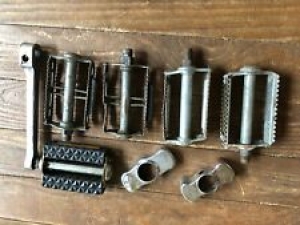5 Vintage Bicycle Bike Pedals missed matched and Parts Review