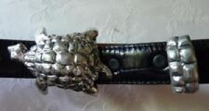 HARTNELL TURTLE  BUCKLE CROC LEATHER BELT 25-29 Review