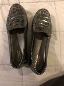 Clarks Bendables Womens Loafers Croc Print Patent Leather 7.5 M Review