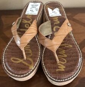 Sam Edelman Women’s Romy Wedge Sandal Saddle Croc NEW  Summer Sandals Brown 10 Review