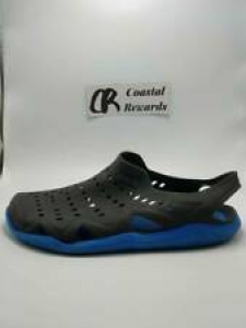 Crocs Mens Clog Sandals Shoes Blue Black Slip On Slingback Cutouts Round Toe 8 Review