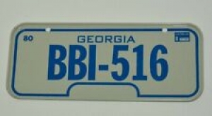 Nice Vintage 1980 GEORGIA State Bicycle Metal License Plate BBI-516 Rare Review