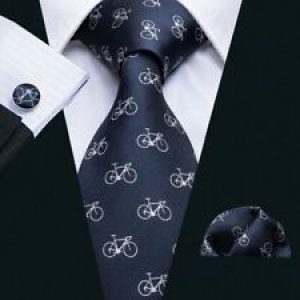 Fashion Bicycle Pattern Neck Tie Wedding Business 8.5CM Silk Necktie Jacquard Review