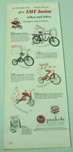 1953 Print Ad AMF Junior Tricycles & Bicycles Trikes & Bikes Hammond,IN Review