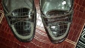 ZARA Brown Burgundy Flat Mock Croc Loafers Moccasins Size US 7.5/UK5/EU 38 Review