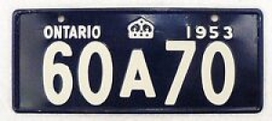 CEREAL PREMIUM MINIATURE BICYCLE LICENSE PLATE ONTARIO 1953 Review
