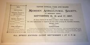 Rare Antique Victorian American Horse Show Entry Document! Bicycle Race CT! 1897 Review