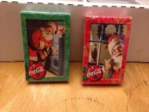 Coca Cola Coke Playing Cards 2 Decks Christmas Vintage Santa Designs NIB Review